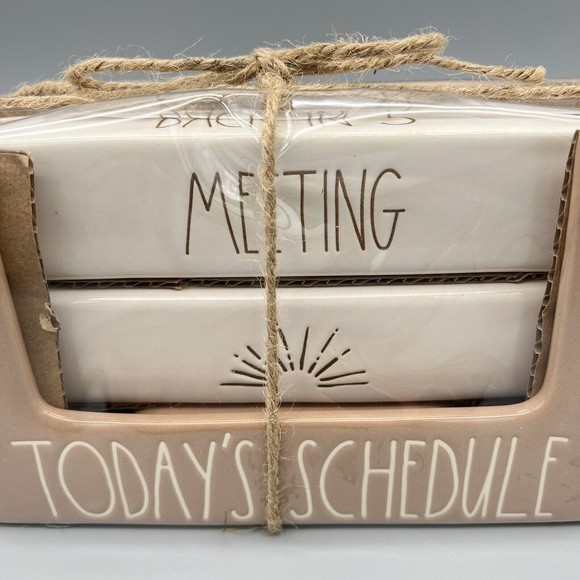 Rae Dunn Ceramic Perpetual Calendar Today's Schedule Calendar Neutral Boho Gift - Picture 1 of 9